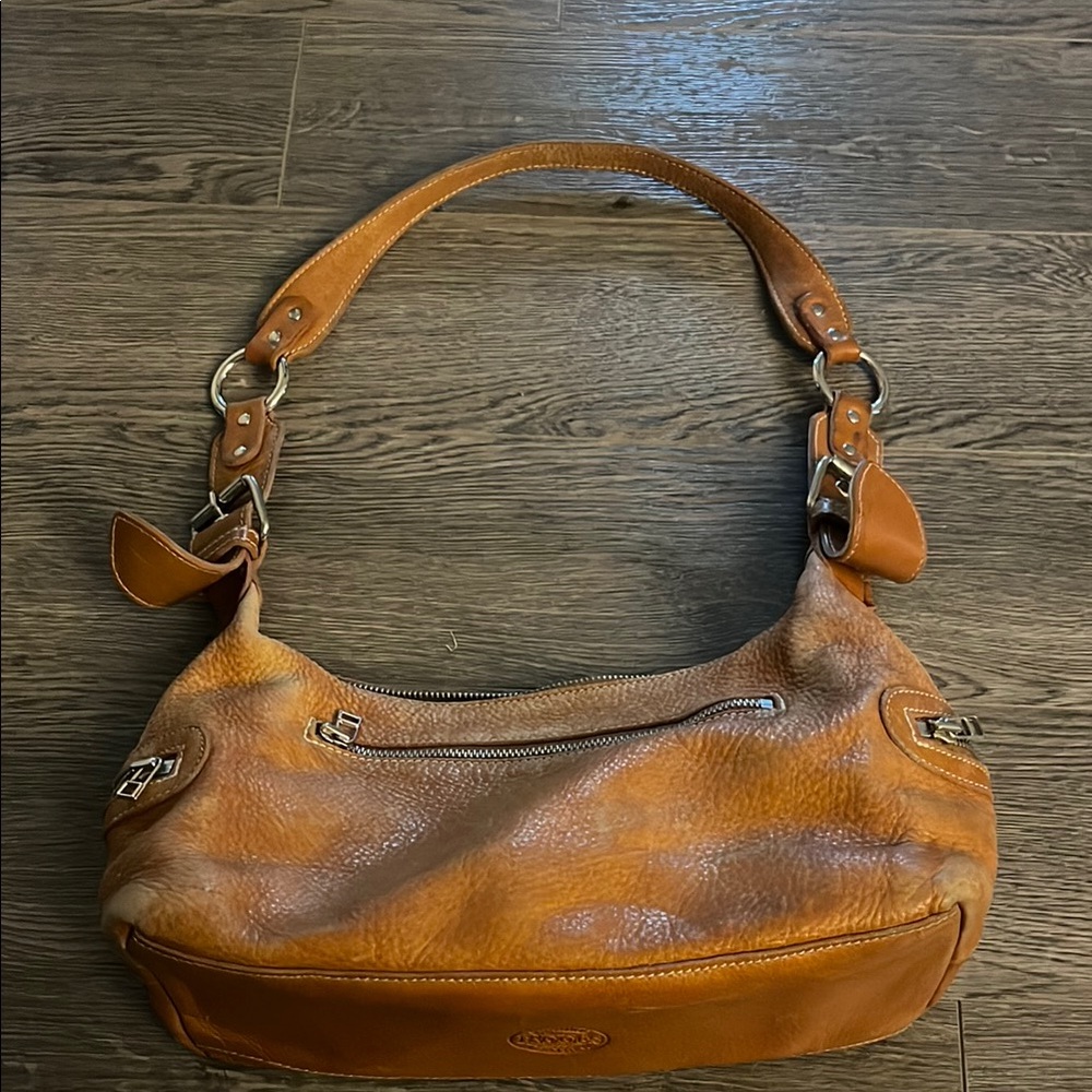 Roots vintage soft Tan Leather Shoulder Bag - Picture 7 of 11